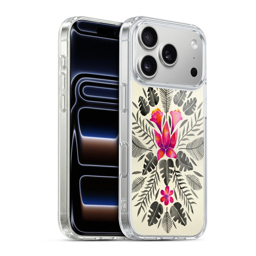 Cat Coquillette Nature Grey Pink Tropical Symmetry Soft Gel Case for Apple iPhone 17 Pro