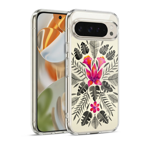 Cat Coquillette Nature Grey Pink Tropical Symmetry Soft Gel Case for Google Pixel 9 / Pixel 9 Pro