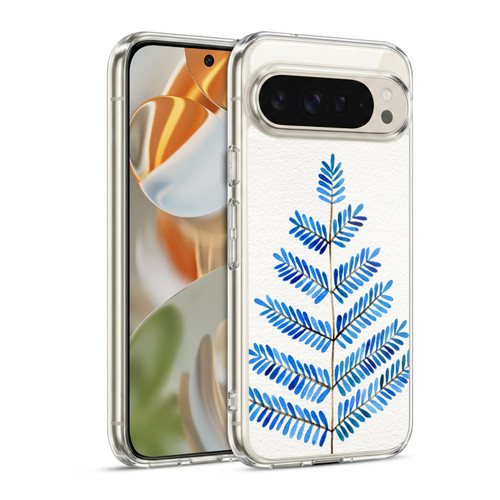 Cat Coquillette Nature Leaflets Blue Soft Gel Case for Google Pixel 9 / Pixel 9 Pro