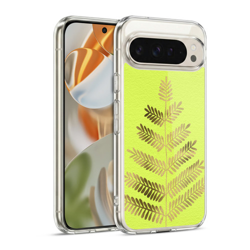 Cat Coquillette Nature Leaflets Yellow Soft Gel Case for Google Pixel 9 / Pixel 9 Pro