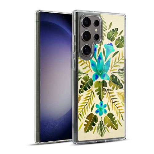 Cat Coquillette Nature Green Blue Tropical Symmetry Soft Gel Case for Samsung Galaxy S23 Ultra 5G & MagSafe
