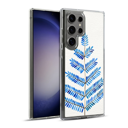 Cat Coquillette Nature Leaflets Blue Soft Gel Case for Samsung Galaxy S23 Ultra 5G & MagSafe
