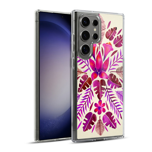 Cat Coquillette Nature Magenta Tropical Symmetry Soft Gel Case for Samsung Galaxy S23 Ultra 5G & MagSafe