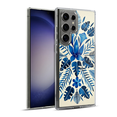 Cat Coquillette Nature Navy Tropical Symmetry Soft Gel Case for Samsung Galaxy S23 Ultra 5G & MagSafe