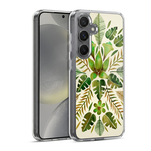 Cat Coquillette Nature Green Tropical Symmetry Soft Gel Case for Samsung Galaxy S24 5G & MagSafe