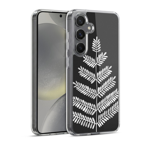 Cat Coquillette Nature Leaflets Black Soft Gel Case for Samsung Galaxy S24 5G & MagSafe