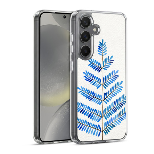 Cat Coquillette Nature Leaflets Blue Soft Gel Case for Samsung Galaxy S24 5G & MagSafe
