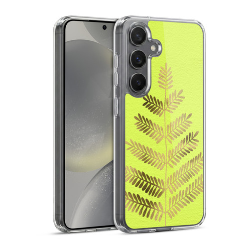 Cat Coquillette Nature Leaflets Yellow Soft Gel Case for Samsung Galaxy S24 5G & MagSafe