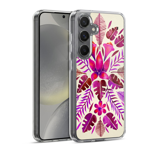 Cat Coquillette Nature Magenta Tropical Symmetry Soft Gel Case for Samsung Galaxy S24 5G & MagSafe
