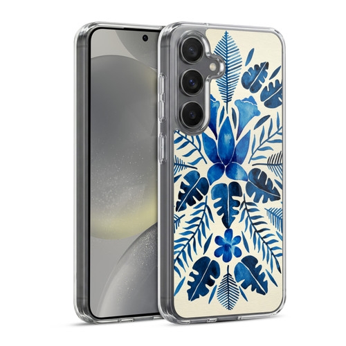 Cat Coquillette Nature Navy Tropical Symmetry Soft Gel Case for Samsung Galaxy S24 5G & MagSafe