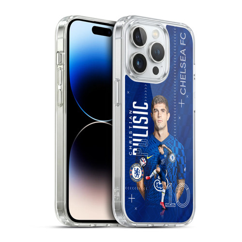 Chelsea Football Club 2021/22 First Team Christian Pulisic Soft Gel Case for Apple iPhone 14 Pro & MagSafe