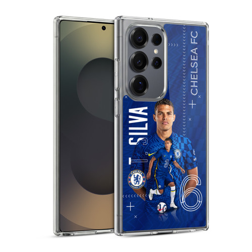 Chelsea Football Club 2021/22 First Team Thiago Silva Soft Gel Case for Samsung Galaxy S25 Ultra & MagSafe
