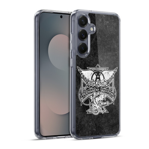 Aerosmith Black And White 1987 Permanent Vacation Soft Gel Case for Samsung Galaxy S25+ & MagSafe