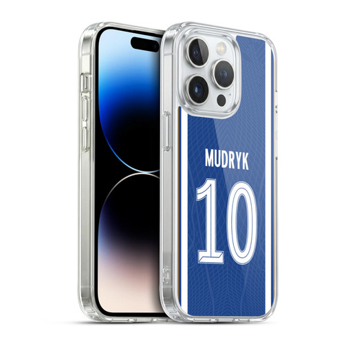 Chelsea Football Club 2023/24 Players Home Kit Mykhailo Mudryk Soft Gel Case for Apple iPhone 14 Pro & MagSafe