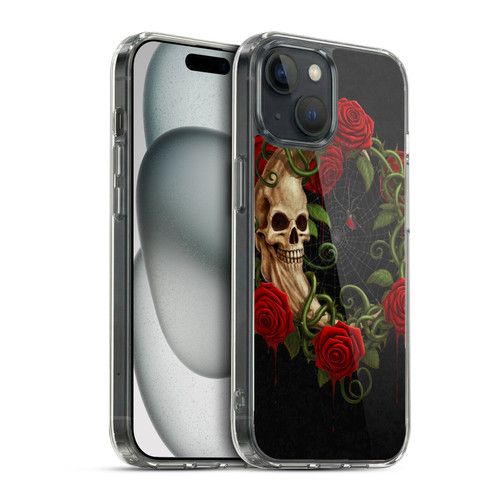 Christos Karapanos Horror Skeleton Moon Red Soft Gel Case for Apple iPhone 15 & MagSafe