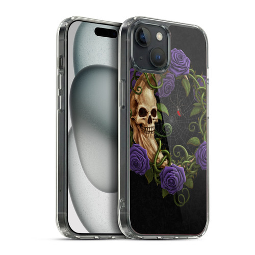 Christos Karapanos Horror Skeleton Moon Purple Soft Gel Case for Apple iPhone 15 Plus & MagSafe