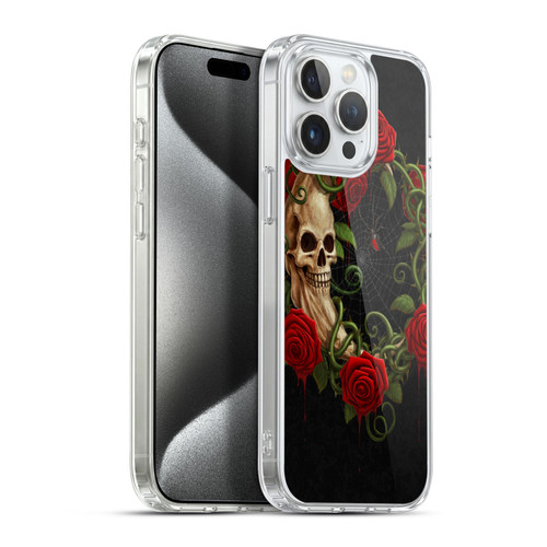 Christos Karapanos Horror Skeleton Moon Red Soft Gel Case for Apple iPhone 15 Pro Max & MagSafe