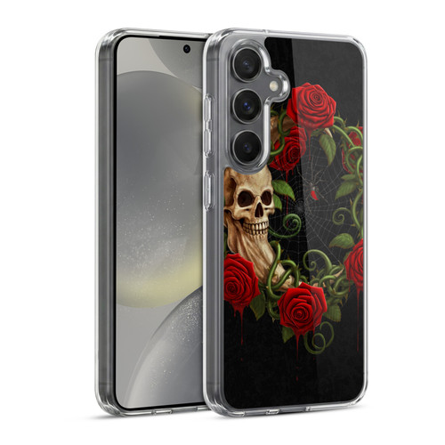 Christos Karapanos Horror Skeleton Moon Red Soft Gel Case for Samsung Galaxy S24 5G & MagSafe