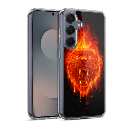 Christos Karapanos Horror Flaming Cat Soft Gel Case for Samsung Galaxy S25 & MagSafe