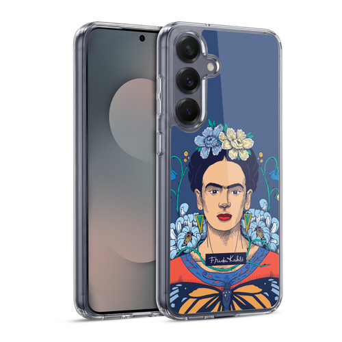 Frida Kahlo Sketch Floral Soft Gel Case for Samsung Galaxy S25 & MagSafe