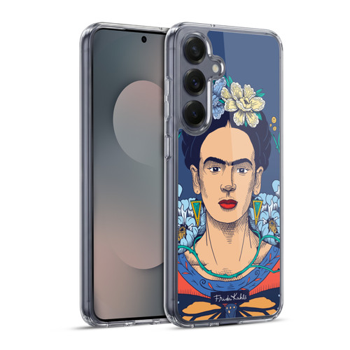 Frida Kahlo Sketch Floral Soft Gel Case for Samsung Galaxy S25+ & MagSafe