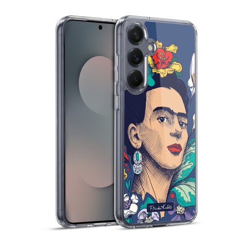 Frida Kahlo Sketch Flowers Soft Gel Case for Samsung Galaxy S25+ & MagSafe