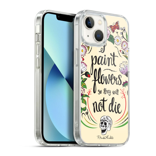 Frida Kahlo Typography Floral Blooms Soft Gel Case for Apple iPhone 13