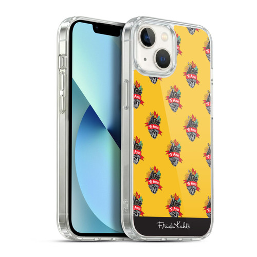 Frida Kahlo Typography Heart Pattern Soft Gel Case for Apple iPhone 13