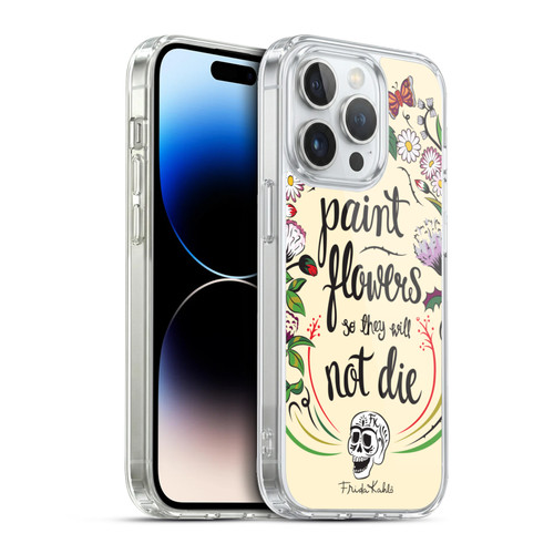 Frida Kahlo Typography Floral Blooms Soft Gel Case for Apple iPhone 13 Pro & MagSafe