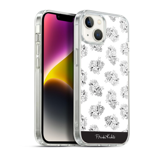 Frida Kahlo Typography White Heart Soft Gel Case for Apple iPhone 14 Plus & MagSafe