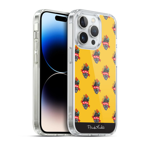 Frida Kahlo Typography Heart Pattern Soft Gel Case for Apple iPhone 14 Pro & MagSafe