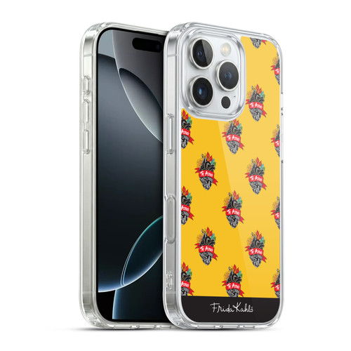 Frida Kahlo Typography Heart Pattern Soft Gel Case for Apple iPhone 16 Pro & MagSafe
