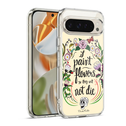Frida Kahlo Typography Floral Blooms Soft Gel Case for Google Pixel 9 / Pixel 9 Pro