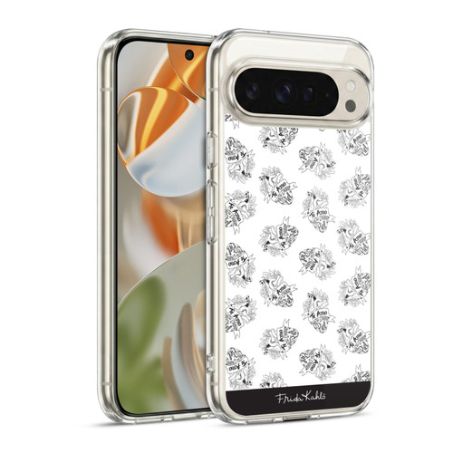Frida Kahlo Typography White Heart Soft Gel Case for Google Pixel 9 / Pixel 9 Pro