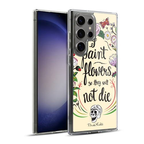 Frida Kahlo Typography Floral Blooms Soft Gel Case for Samsung Galaxy S23 Ultra 5G & MagSafe