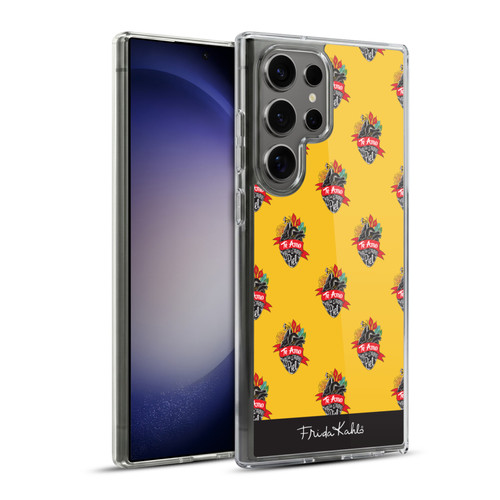 Frida Kahlo Typography Heart Pattern Soft Gel Case for Samsung Galaxy S23 Ultra 5G & MagSafe