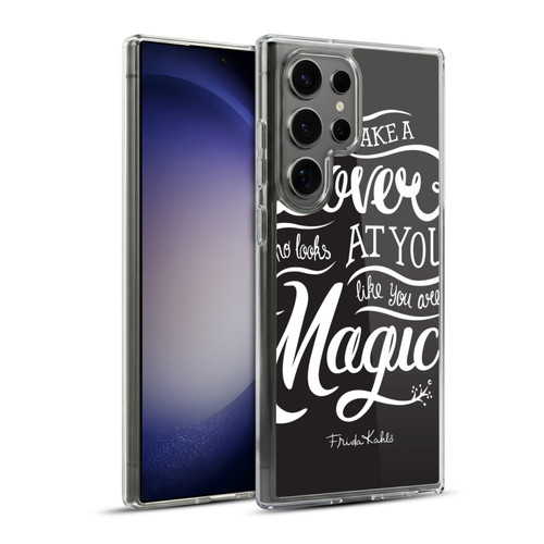 Frida Kahlo Typography Lover Black Soft Gel Case for Samsung Galaxy S23 Ultra 5G & MagSafe