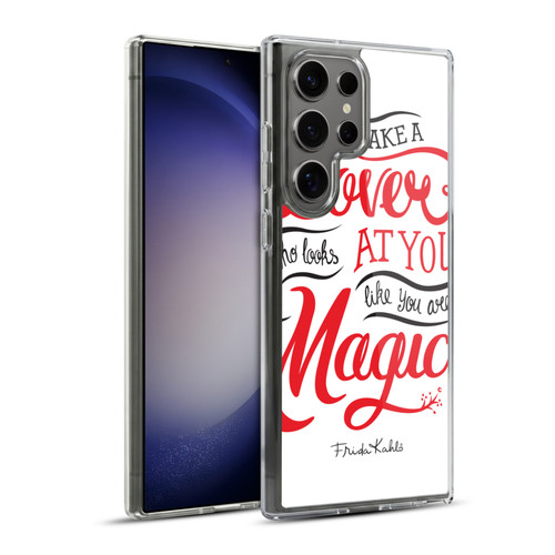 Frida Kahlo Typography Lover White Soft Gel Case for Samsung Galaxy S23 Ultra 5G & MagSafe