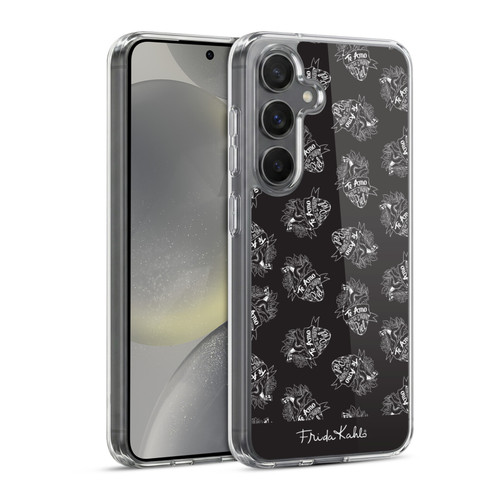 Frida Kahlo Typography Black Heart Soft Gel Case for Samsung Galaxy S24 5G & MagSafe