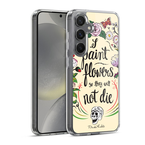 Frida Kahlo Typography Floral Blooms Soft Gel Case for Samsung Galaxy S24 5G & MagSafe