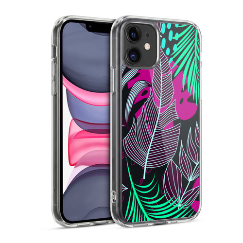 Haroulita Leaves 2 Magenta Soft Gel Case for Apple iPhone 11