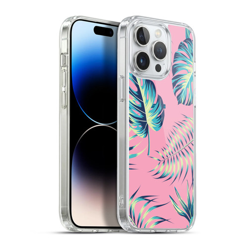 Haroulita Leaves 2 Pink Soft Gel Case for Apple iPhone 13 Pro Max & MagSafe