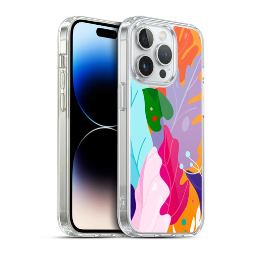 Haroulita Leaves 2 Colorful Leaves Soft Gel Case for Apple iPhone 13 Pro & MagSafe