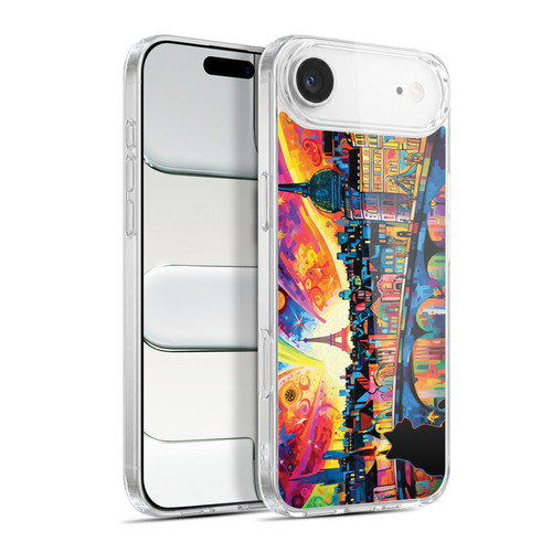 Michael David Ward Psychedelic Art Midnight Cat In Paris Soft Gel Case for Apple iPhone 17 Air