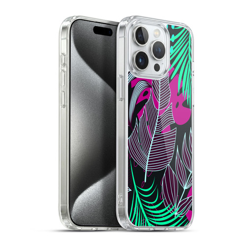 Haroulita Leaves 2 Magenta Soft Gel Case for Apple iPhone 15 Pro Max & MagSafe