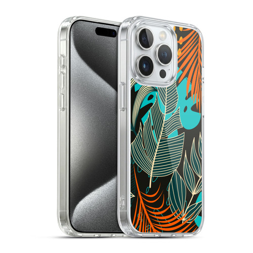Haroulita Leaves 2 Orange Soft Gel Case for Apple iPhone 15 Pro & MagSafe