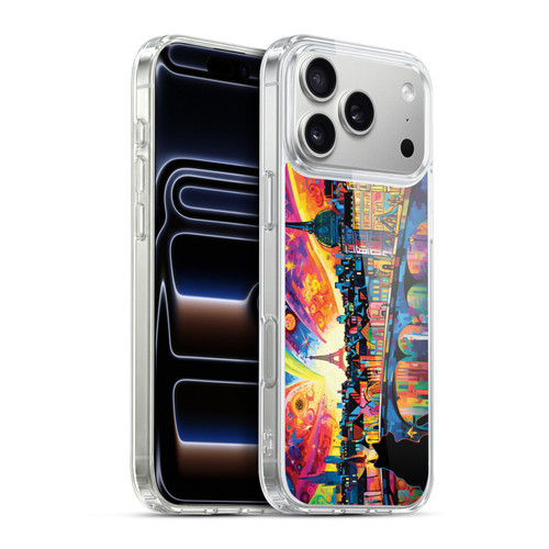 Michael David Ward Psychedelic Art Midnight Cat In Paris Soft Gel Case for Apple iPhone 17 Pro Max