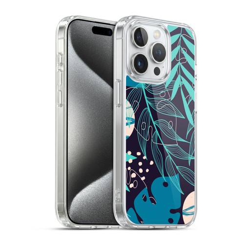 Haroulita Leaves 2 Overlays Soft Gel Case for Apple iPhone 15 Pro & MagSafe
