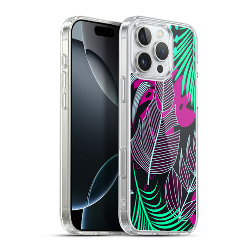 Haroulita Leaves 2 Magenta Soft Gel Case for Apple iPhone 16 Pro Max & MagSafe