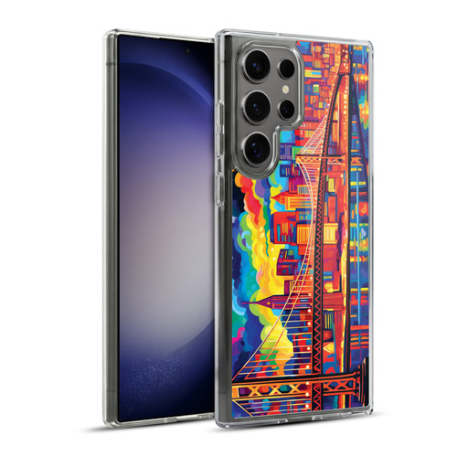 Michael David Ward Psychedelic Art Midnight In San Francisco Soft Gel Case for Samsung Galaxy S23 Ultra 5G & MagSafe